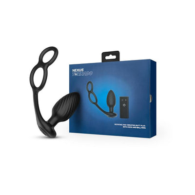 Nexus Tornado Rotating And Vibrating Butt Plug With Remote Control And Cock And Ball Ring