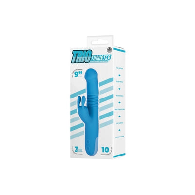 Excellent Power Trio Thruster 9 Inch Silicone 3 in 1 Rechargeable Rabbit Vibrator