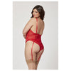 Seven Til Midnight Two Piece Bustier And Panty Set 11570X Plus Size - Colour: RED | Size: 3X/4X