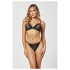 Seven Til Midnight Two Piece Mesh and Rhinestone Bra And Panty Set 11561 - Colour: BLACK | Size: L