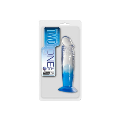 Excellent Power 7 Inch PVC Dong Without Balls - Colour: Clear/Blue