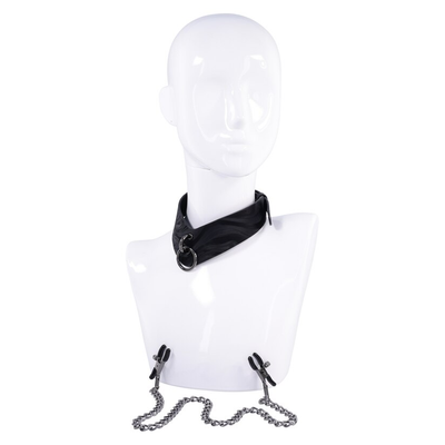 Sportsheets Velvet Noir Collar and Removable Clamps