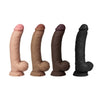 Shaft Vibrating Model C 9.5 Inch Real Feel Flexiskin Silicone Dildo with 8 Vibration Modes - Colour: Black