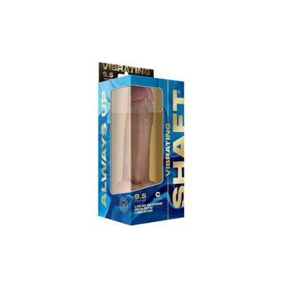 Shaft Vibrating Model C 9.5 Inch Real Feel Flexiskin Silicone Dildo with 8 Vibration Modes